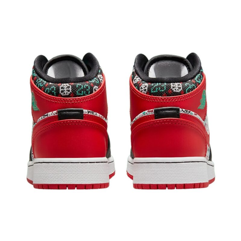 Big Kids Jordan 1 Mid Se White/University Red-Black (Dm1208 150)