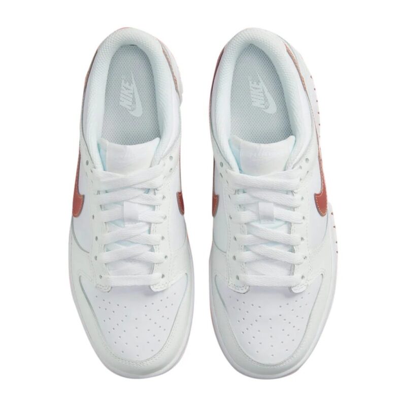 Big Kids Nike Dunk Low White/Mtlc Red Bronze (Dh9765 100)