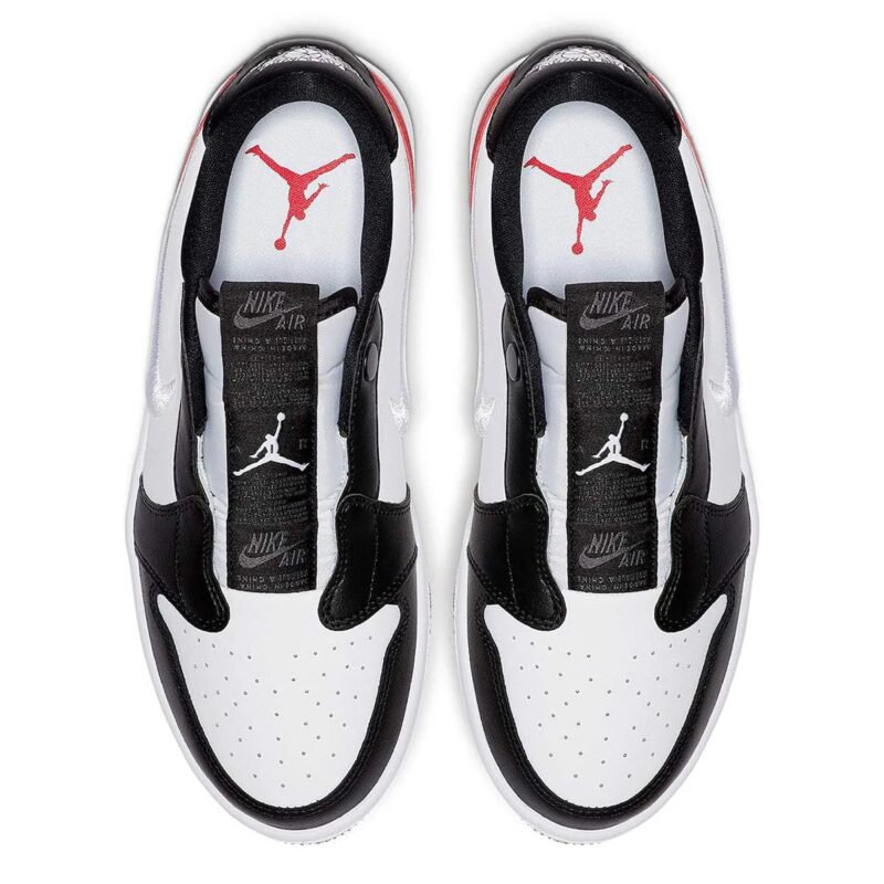 Womens Jordan 1 Retro Slip Black Toe Wht/Wht-Gym Red-Black (Av3918 102)